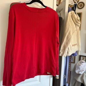 Red Long Sleeve Tee - Classic Crewneck HBC Stripes